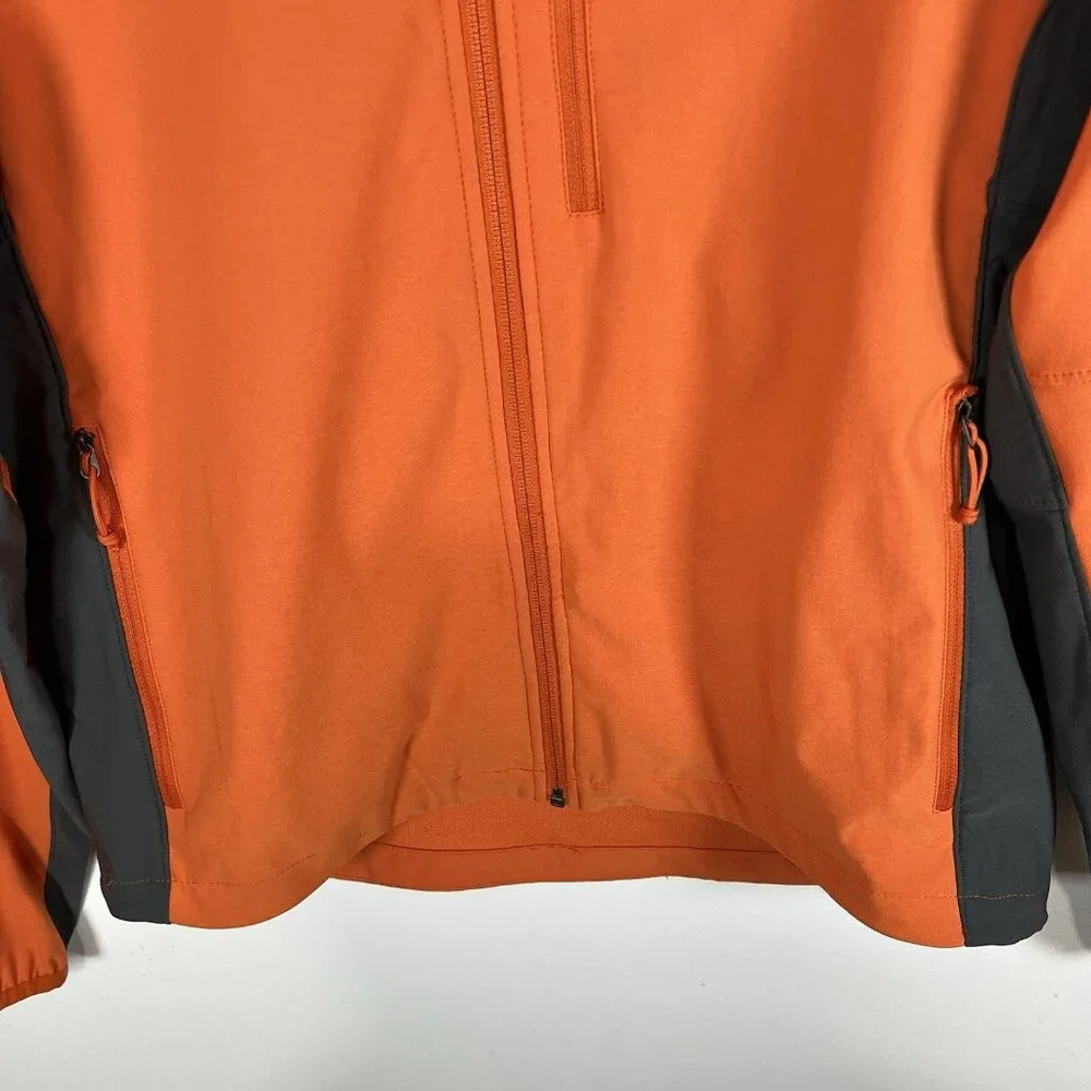 The North Face Softshell Full Zip Jacket Size medium Orange Dark Grey Outdoor